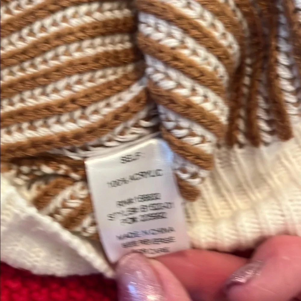 BiBi White and Brown Sweater Pants And Top With Ribbed Knit Design Size XL - Picture 6 of 15